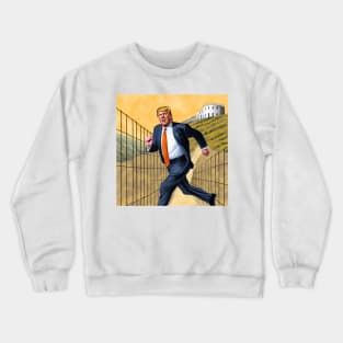 Trump running from Prison T-Shirts Design Crewneck Sweatshirt